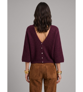 BA&SH Isaac-Strickjacke in Bordeauxrot