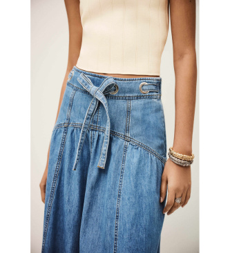 BA&SH Saia Lonia em ganga azul