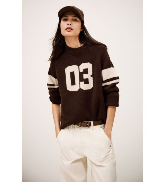 BA&SH Camisola Cobe castanha