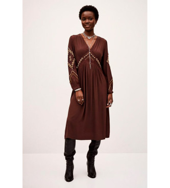 BA&SH Midikleid Tany braun