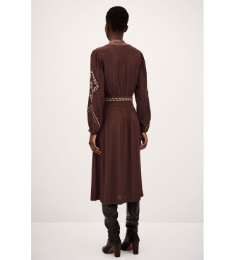 BA&SH Midikleid Tany braun