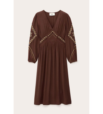 BA&SH Midikleid Tany braun