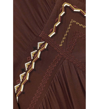 BA&SH Midikleid Tany braun