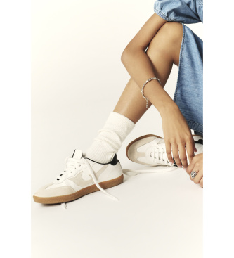 BA&SH Crew Leder Turnschuhe wei�