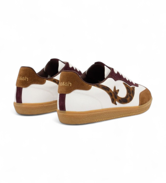 BA&SH Baskets en cuir lopard blanc