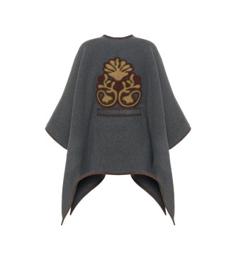 Bazar Deluxe Poncho med bælte grå