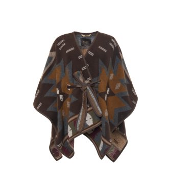 Bazar Deluxe Poncho mit braunem Muster