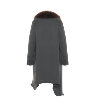 Bazar Deluxe Abrigo con pelo irregular gris