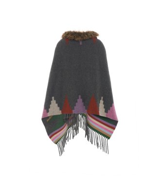 Bazar Deluxe Poncho mit grauem Fell