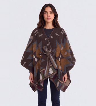 Bazar Deluxe Poncho mit braunem Muster