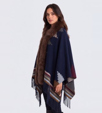 Bazar Deluxe Blauer Stola-Poncho