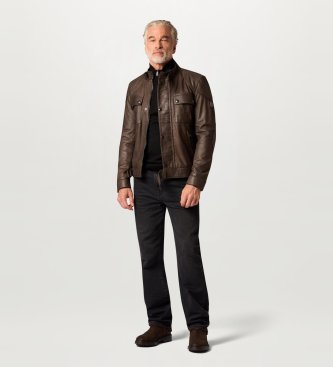 Belstaff Nubuck-Lederjacke Gangster braun