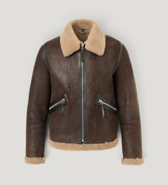 Belstaff Veste en cuir Winterbrook marron