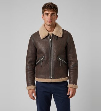 Belstaff Veste en cuir Winterbrook marron