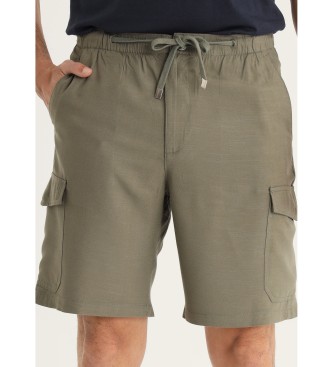Bendorff Srednje Cargo bermuda kratke hlače z več žepi zelena