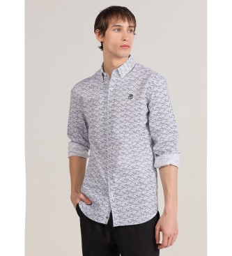 Bendorff Camisa de popelina de manga comprida com mini-estampado azul
