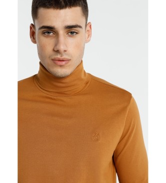 Bendorff Basic-T-Shirt mit braunem Rollkragenpullover