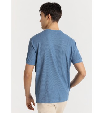 Bendorff T-shirt bsica de manga curta em tecido jacquard azul
