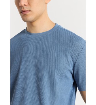 Bendorff Basic geweven jacquard T-shirt met korte mouwen blauw