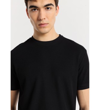 Bendorff Osnovna pletena majica s kratkimi rokavi iz žakarda črna