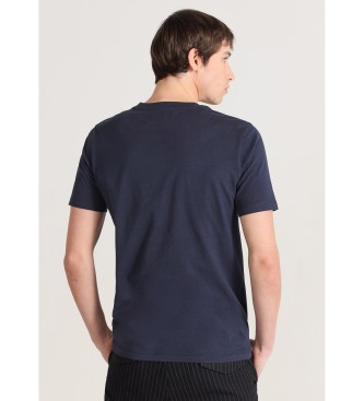 Bendorff Marine chenille basic t-shirt met korte mouwen
