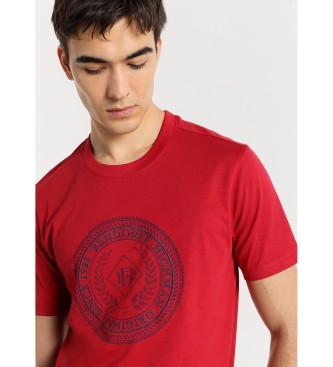 Bendorff Basic T-shirt met korte mouwen en rood geborduurd logo