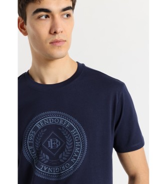 Bendorff T-shirt bsica de manga curta com logtipo bordado em azul-marinho