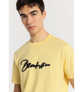 Bendorff T-shirt a manica corta con logo in ciniglia giallo
