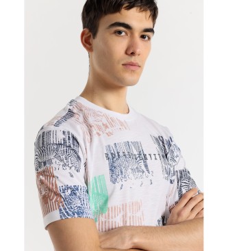 Bendorff Camiseta de manga corta con estampado de cebra blanco