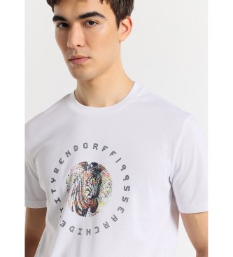 Bendorff Kortrmad t-shirt med zebramnster - vit