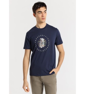 Bendorff Kortrmad t-shirt med marinbl zebragrafik
