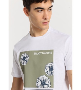 Bendorff Kortrmet t-shirt med hvid bladgrafik