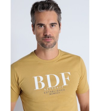Bendorff T-shirt grfica de manga curta BDF mostarda