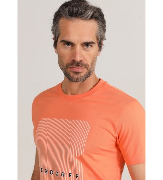 Bendorff Camiseta de manga corta grafica con bordado naranja
