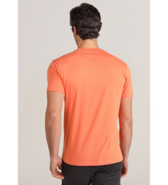 Bendorff T-shirt met grafische korte mouwen en oranje borduursel