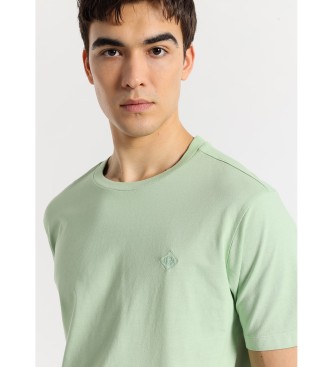 Bendorff T-shirt de manga curta em tecido overdye liso verde