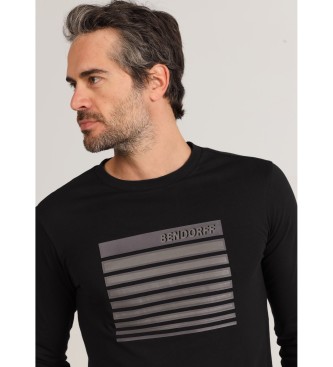 Bendorff Grafisch t-shirt met lange mouwen eclipse collectie zwart