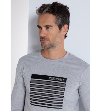 Bendorff T-shirt grafica a maniche lunghe della collezione Eclipse grigia