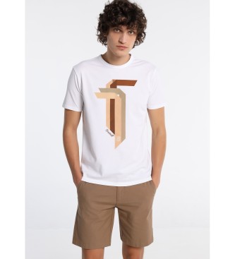 Bendorff T-shirt grafica manica corta marrone bianco