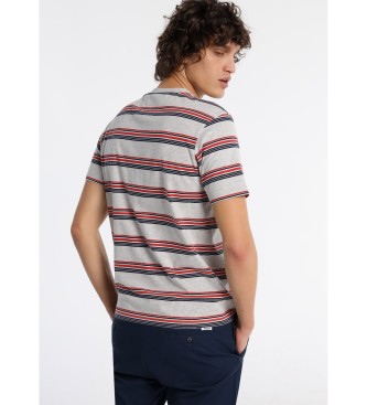Bendorff T-shirt med kort rme, med vvet stribe og vvet lomme T-shirt gr