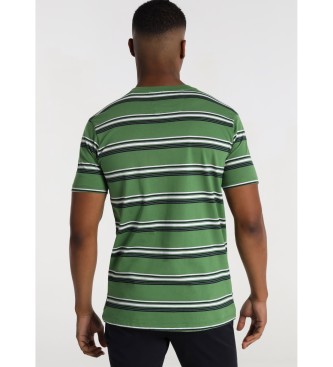 Bendorff T-shirt a righe verdi con taschino