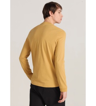 Bendorff Langrmeliges T-Shirt mit Prgung und Stickerei gelb