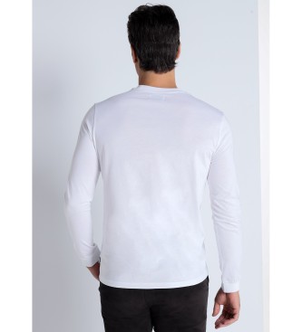 Bendorff T-shirt bianca a maniche lunghe ricamata