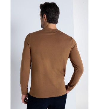 Bendorff T-shirt a maniche lunghe ricamata in rilievo marrone