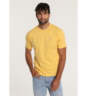 Bendorff Yellow striped short sleeved slub t-shirt