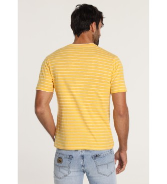 Bendorff Gelb gestreiftes Slub-T-Shirt mit kurzen rmeln