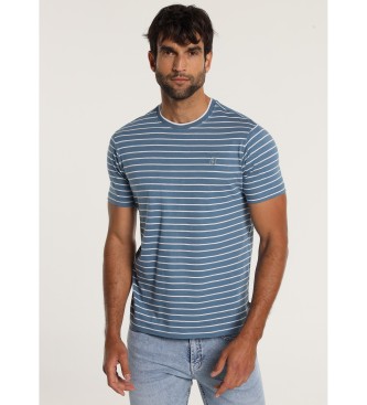 Bendorff Blue striped short-sleeved slub T-shirt with short sleeves