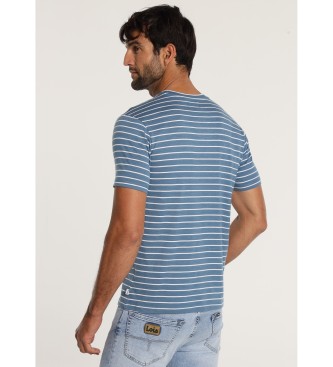 Bendorff Blue striped short-sleeved slub T-shirt with short sleeves