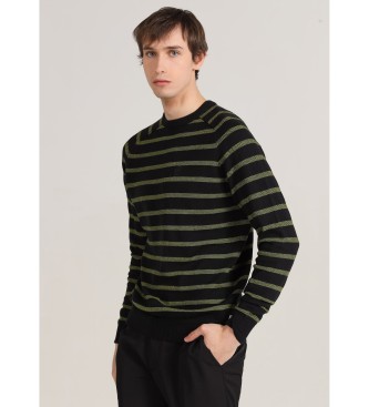 Bendorff Striped box-neck jumper with black raglan sleeves