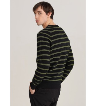 Bendorff Striped box-neck jumper with black raglan sleeves